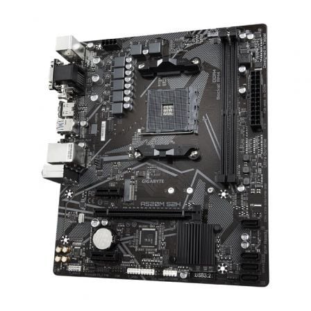 Gigabyte 9MA52MS2H-00-13 Placa Base A520M S2H AMD A520, Socket AM4, Micro ATX, DDR4, HDMI, M.2, RGB Fusion 2.0, Smart Fan 5